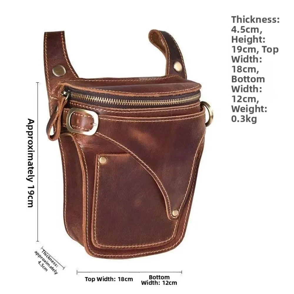 Men's Leather Belt Waist Bag Waterproof Phone Fanny Pack Belt Waist Bag Nixie