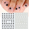 Black & White Star Nail Art Stickers | Minimalist Nail Decals Nail Art Stickers Nixie black-white-2pcs