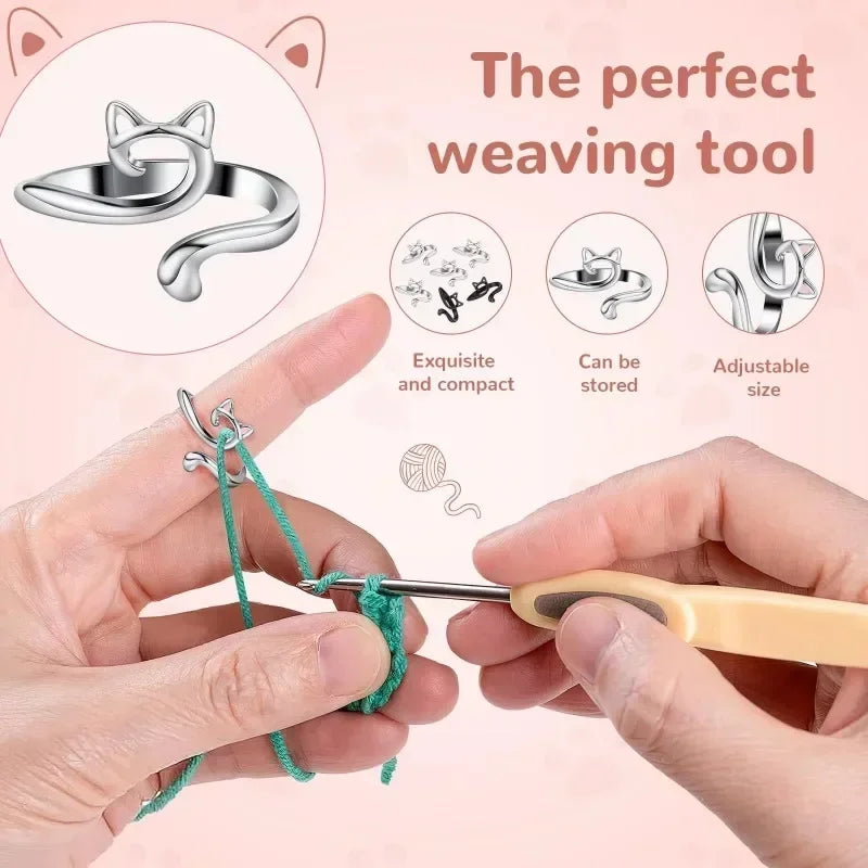 Adjustable Crochet Loop Ring – Yarn Finger Holder Thimble