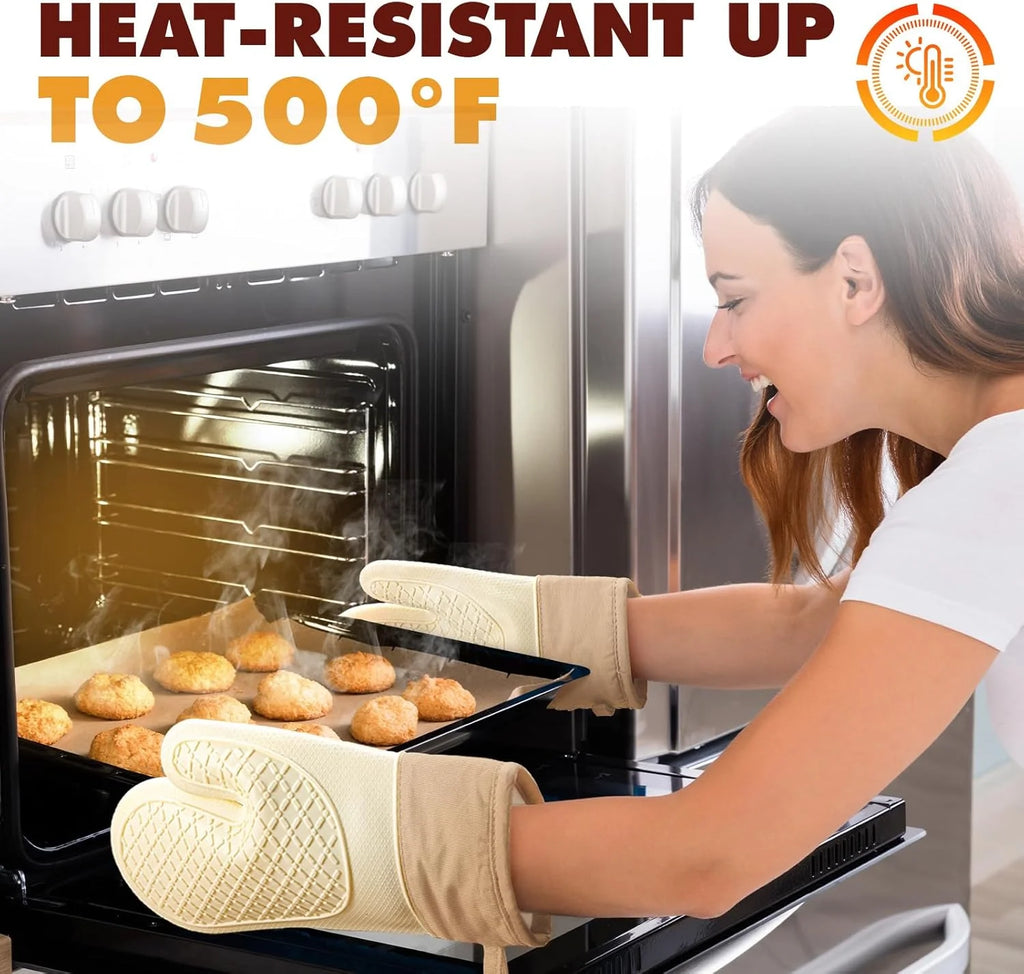 Silicone Oven Mitts Non-Slip Heat Resistant Kitchen Gloves Silicone Oven Mitts Nixie