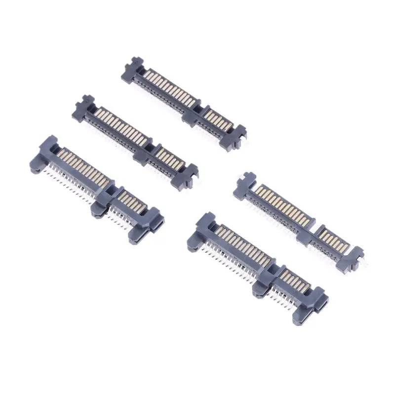 5pcs 22PIN Male SATA Connector 7+15P Sinking Plate SSD Socket SATA Interface Connector Nixie