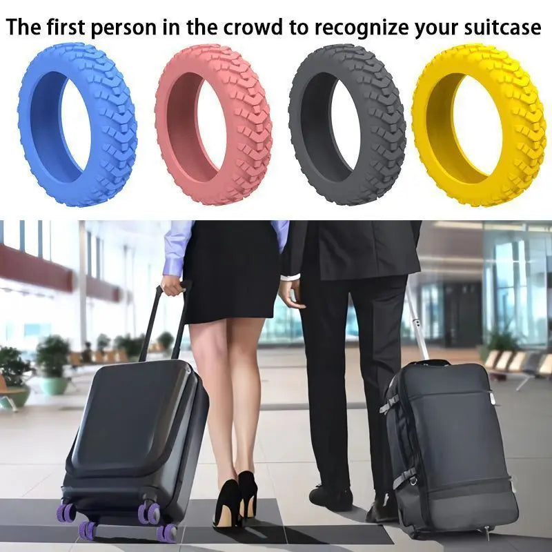 8PCS Rubber Luggage Wheel Covers – Silent Suitcase Caster Protectors Luggage Wheel Covers Nixie