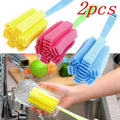 2-Pack Sponge Brush Set for Wine Glasses, Bottles & Cups Kitchen Cleaning Brush Nixie 2pcs random 2pcs