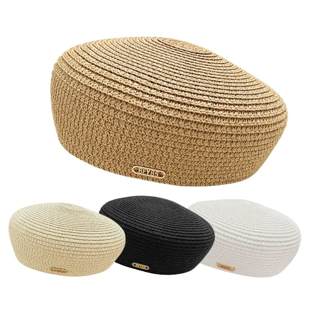Women's Straw Pillbox Hat – Vintage Structured Brimless Dress Hat Straw Pillbox Hat Nixie