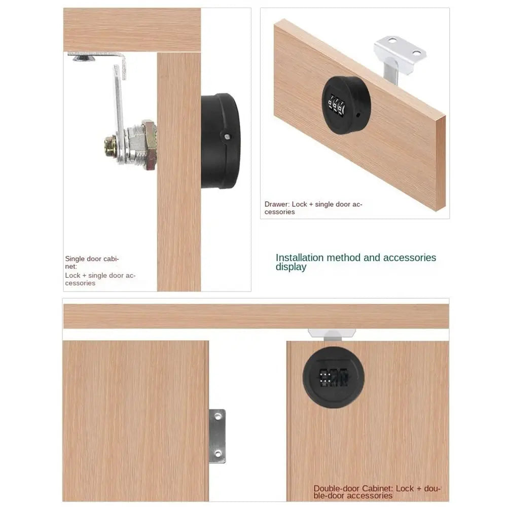 Zinc Alloy 3-Digit Combination Lock for Drawers & Cabinets