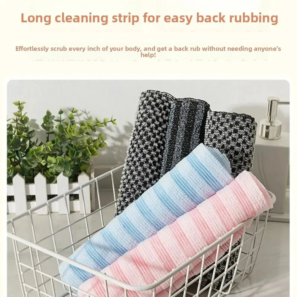 Extra Long Exfoliating Bath Scrubber Towel – Silver Ion