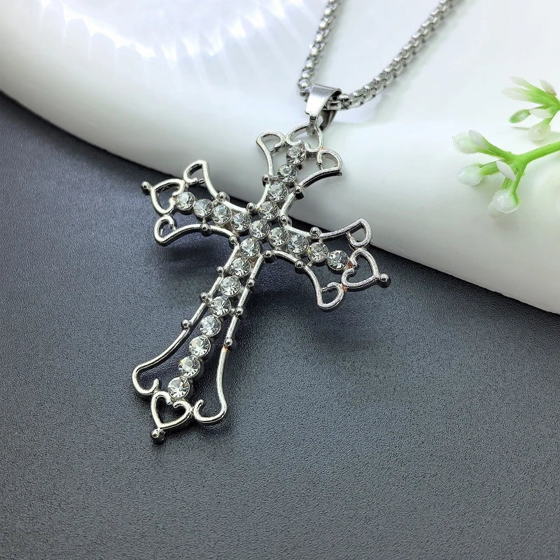 Luxury Cross Pendant Necklace | Stainless Steel Collarbone Chain Pendant Necklace Nixie