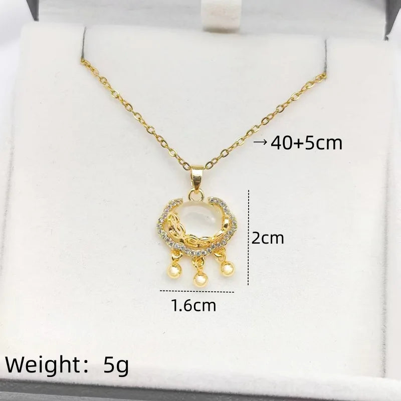 Copper Opal Safety Lock Pendant Necklace for Women | Nixie Pendant Necklace Nixie