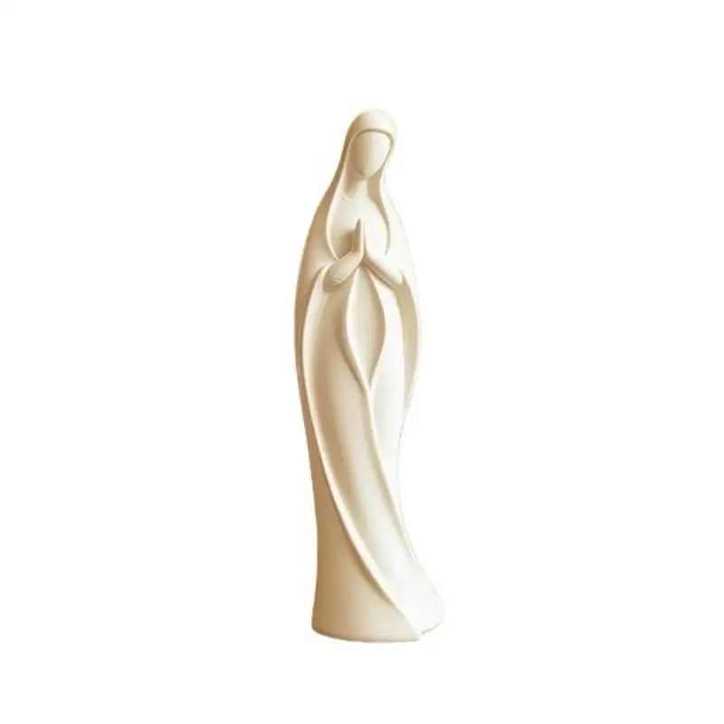 3D Printed Mother Mary Statue – Matte White Religious Figurine Religious Figurine Nixie