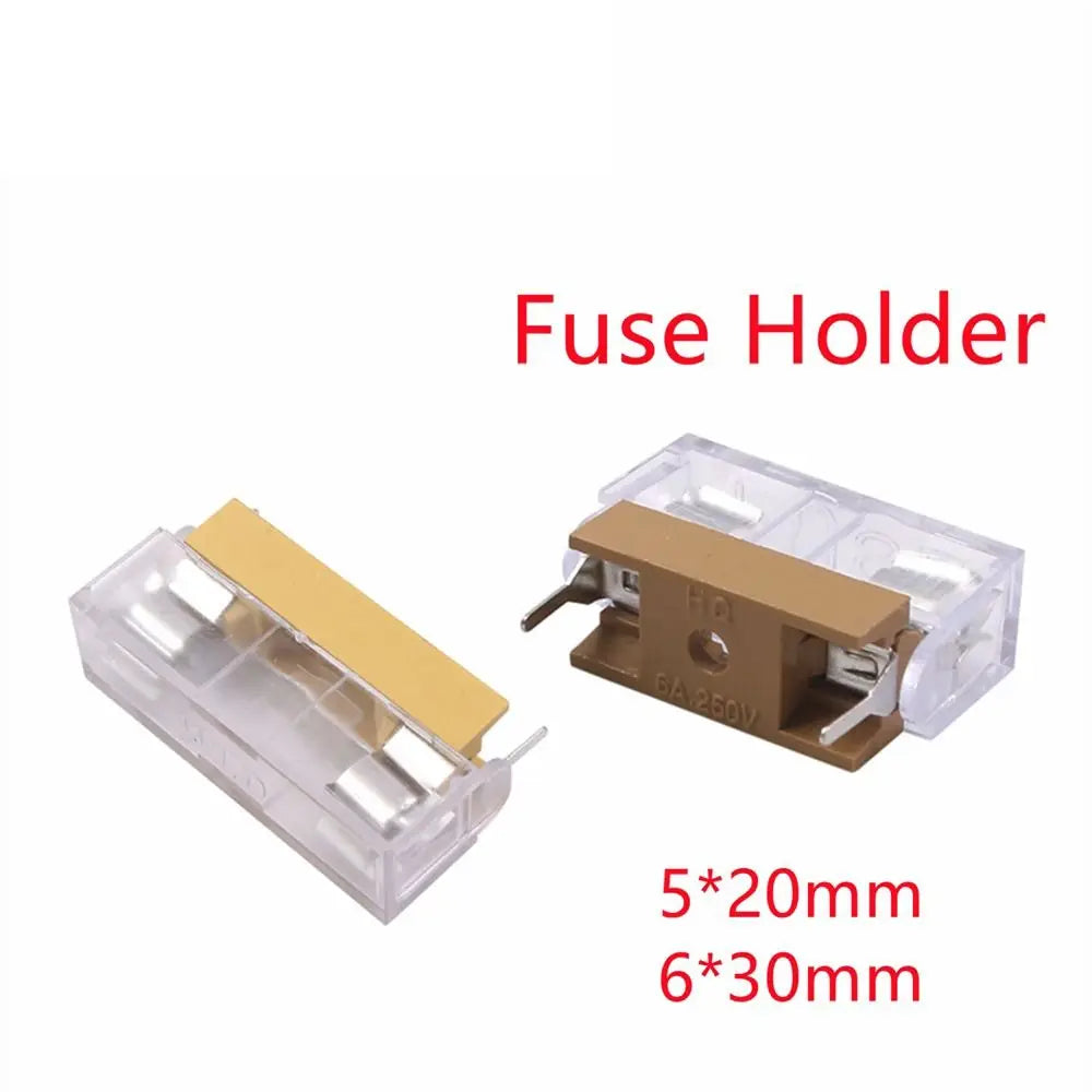 10Pcs Glass Tube Fuse Holder 5x20mm 6x30mm AC250V Panel Mount Fuse Holder Block Nixie