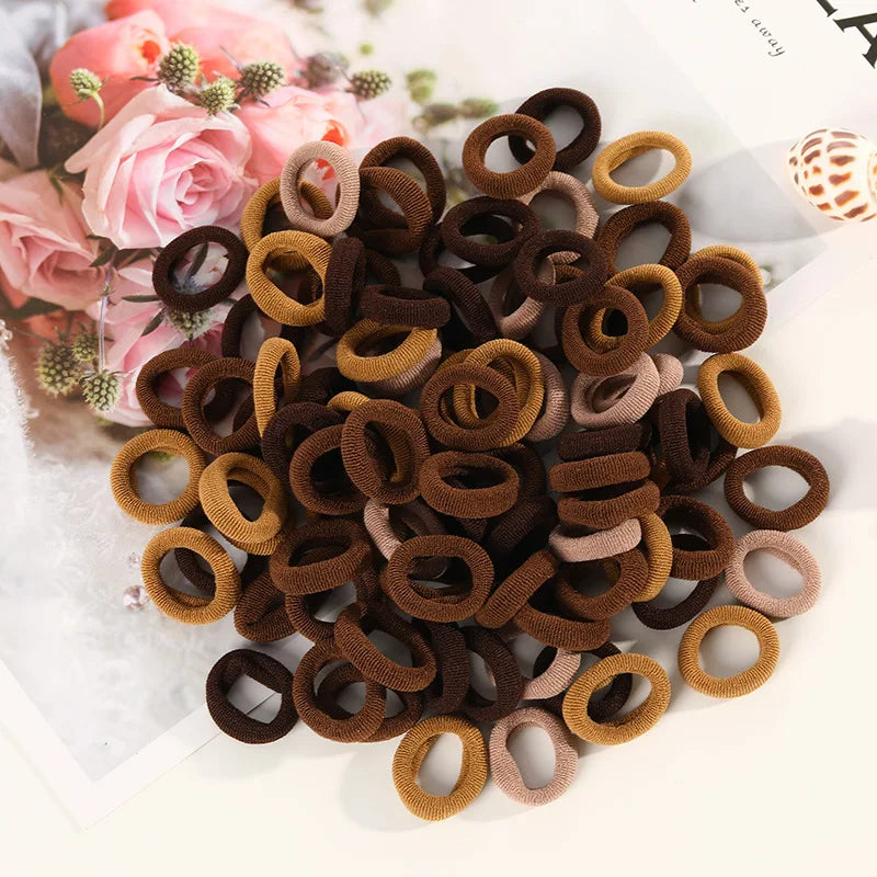 100pcs Mini Elastic Hair Ties Multicolor – Gentle & Secure Elastic Hair Ties Nixie Coffee Department