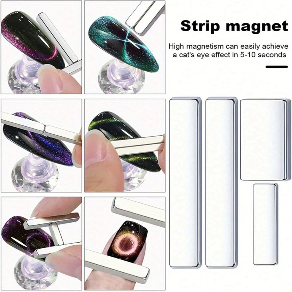 4Pcs Mini Rectangular Cat Eye Magnet Set for Nail Art Nail Art Magnet Nixie