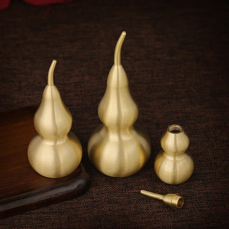 Hollow Brass Gourd Ornament – Feng Shui Copper Home Decor Brass Gourd Ornament Nixie