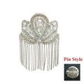 Rhinestone Tassel Epaulet – Sparkling Beaded Shoulder Patch Shoulder Embellishment Nixie White02