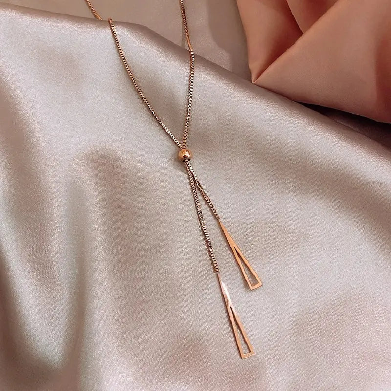 Women's Hip Hop Tassel Necklace – Adjustable Zinc Alloy Fashion Necklace Nixie StyleA