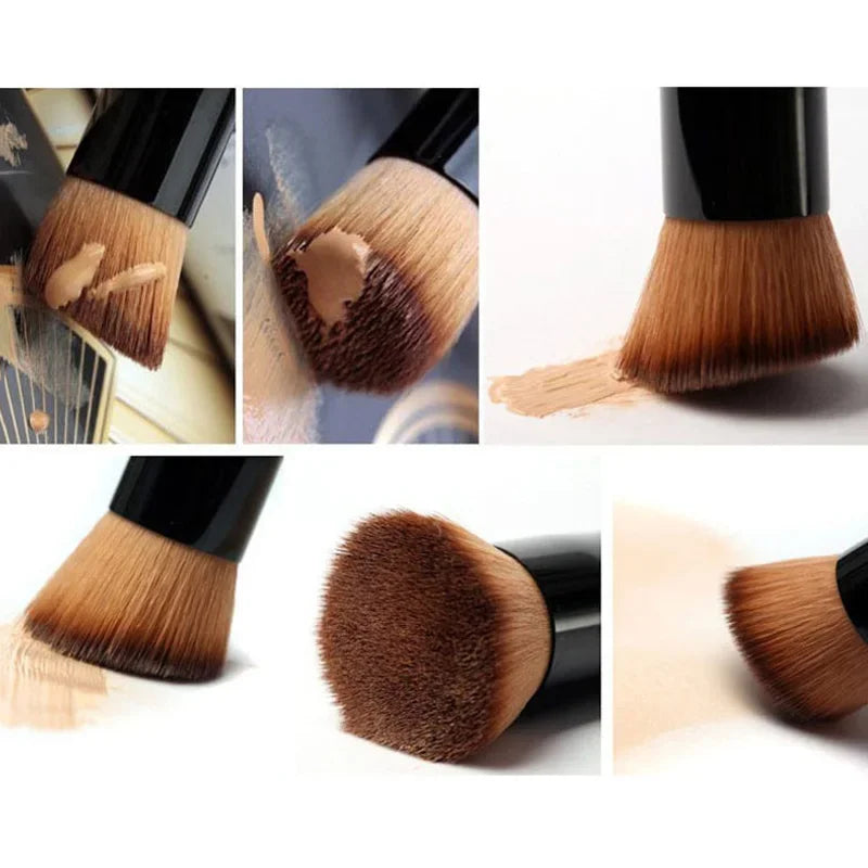 Oblique Head Foundation Powder Makeup Brush – Wood Handle