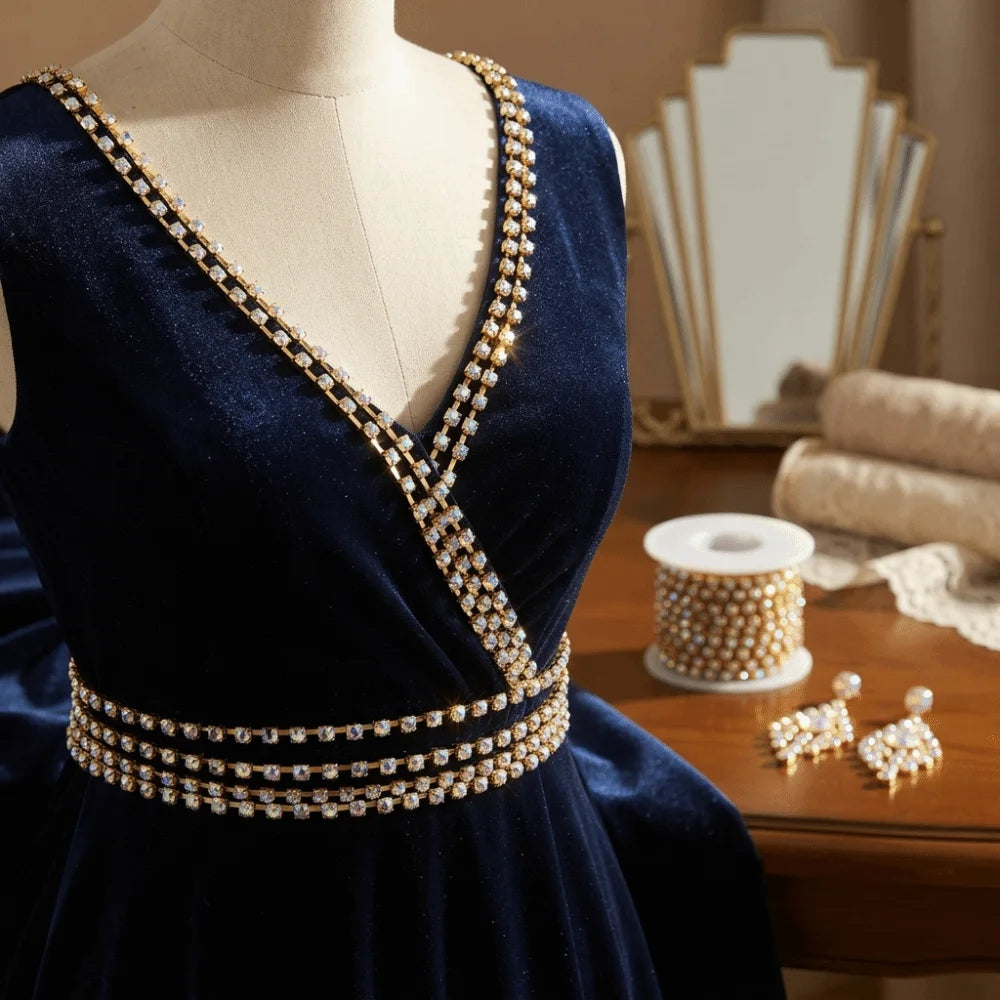 SS16 4mm Crystal Rhinestone Cup Chain Trim 10 Yards DIY Rhinestone Chain Trim Nixie