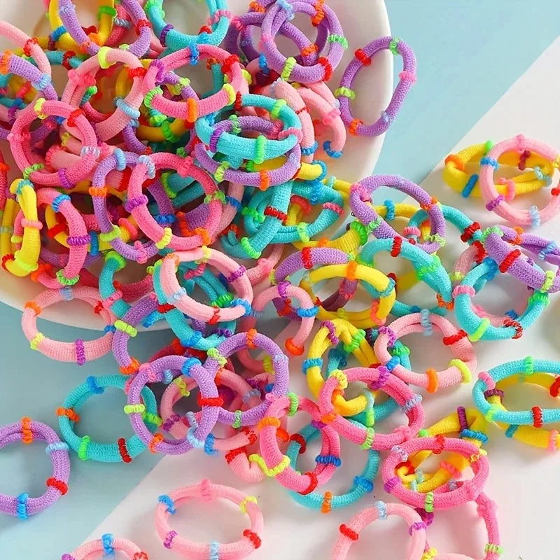 100pcs Elastic Hair Ties & Ponytail Holders – Soft Nylon Bands Elastic Hair Ties Nixie