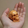Carved Wood Skull Figurine – Halloween & Home Decor Statue Skull Decor Figurine Nixie Default Title