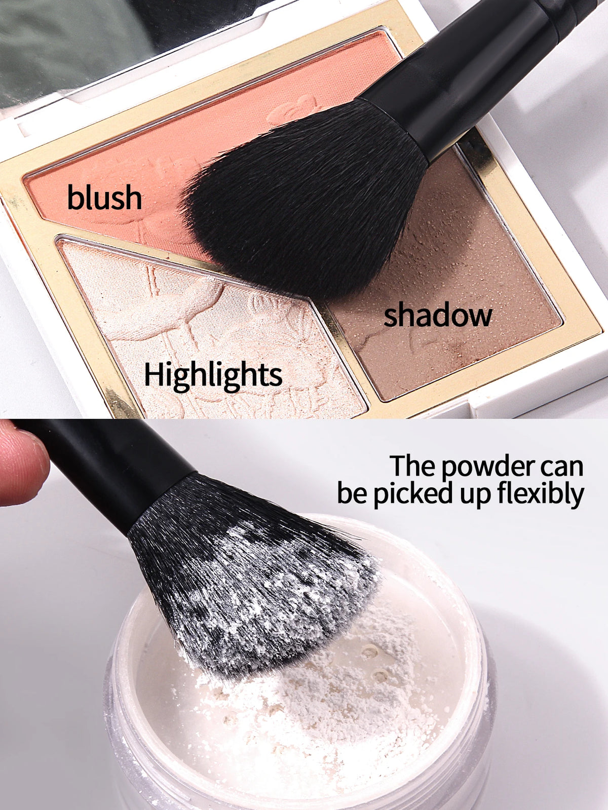 Goat Hair Bevel Contour Blush & Highlight Brush | Nixie Makeup Brush Nixie