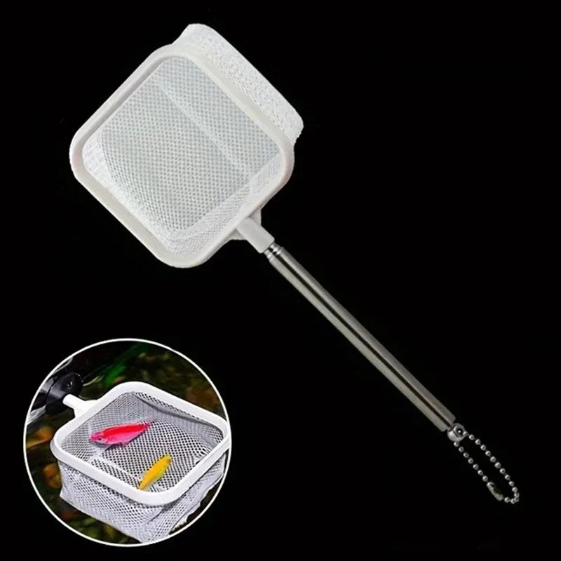 Aquarium Square Fishing Net Extendable Handle | Fish & Shrimp Aquarium Fishing Net Nixie