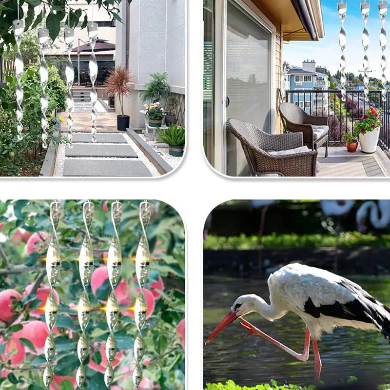 Bird Repellent Spiral Reflectors 6/10/12 Pcs – Garden Deterrent Bird Repellent Reflectors Nixie