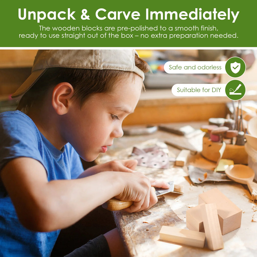 Basswood Carving Blocks 5-48Pcs | 3 Sizes DIY Wood Craft Set