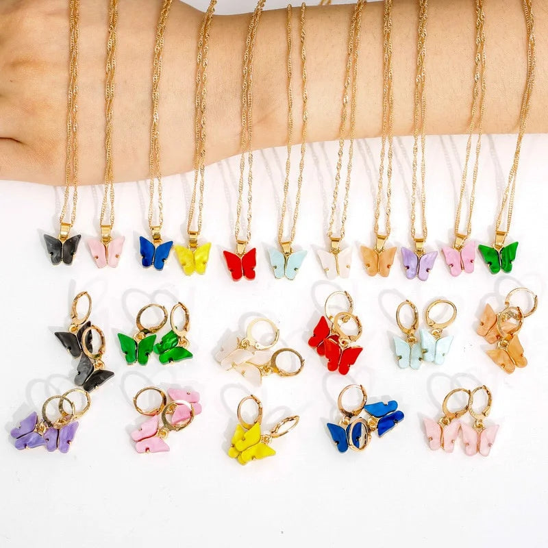 Butterfly Necklace & Earrings Set – 3-Piece Women's Jewelry Jewelry Set Nixie