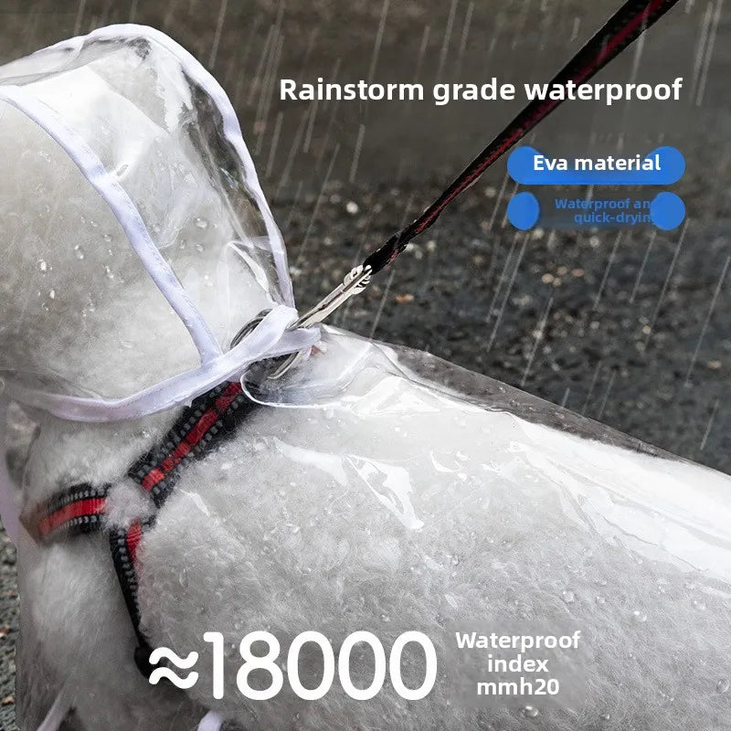 Transparent Waterproof Dog Raincoat – 7 Sizes | Nixie Dog Raincoat Nixie