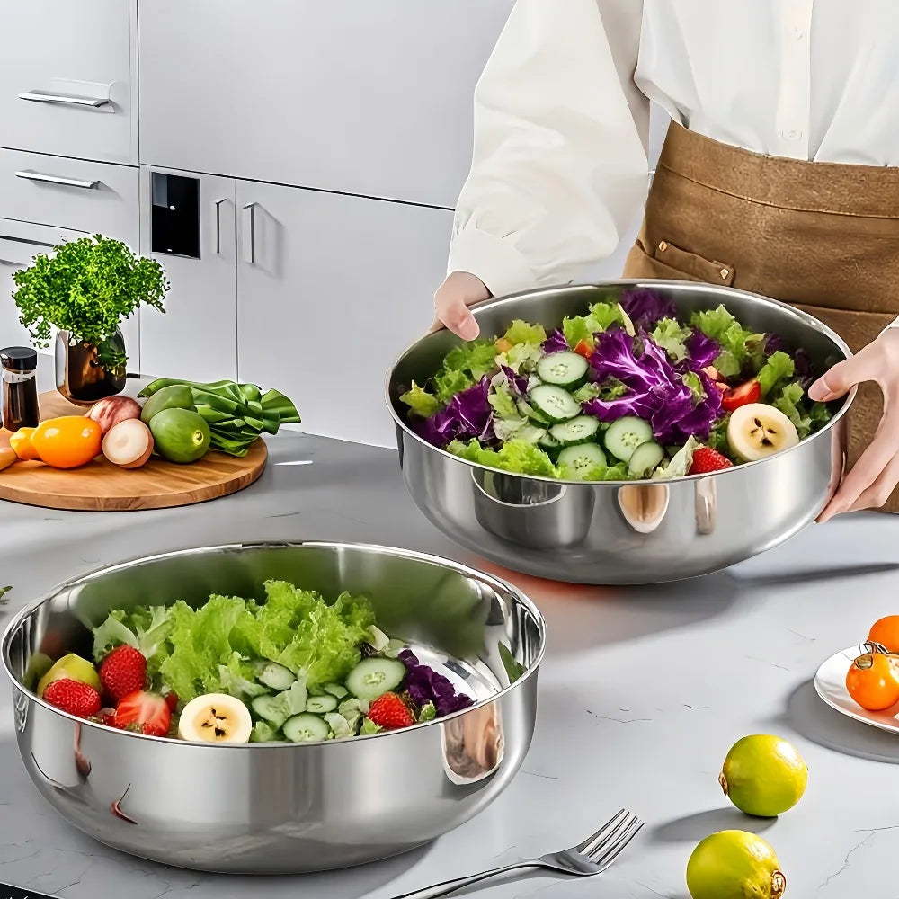 Large Stainless Steel Mixing Bowl – Dough, Salad & Soup Stainless Steel Mixing Bowl Nixie