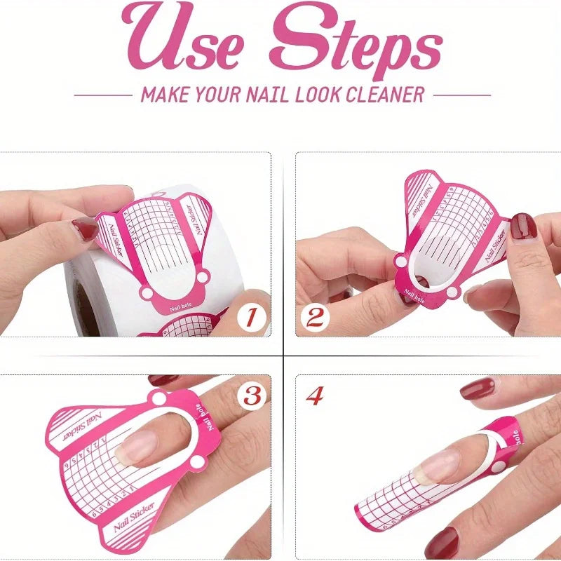 100PCS Paper Nail Forms – Gel Nail Extension Builder | Nixie Nail Extension Forms Nixie