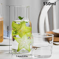 Bedside Glass Water Carafe & Cup Set 550/600ml – BPA-Free Glass Carafe Set Nixie clear 550ml 501-600ml