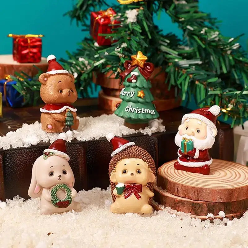 Mini Resin Christmas Animal Ornament | Cute Xmas Tree Pendant