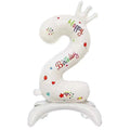 32" White Crown Number Foil Balloon – Birthday Party Decor Party Balloon Nixie 2 32inch