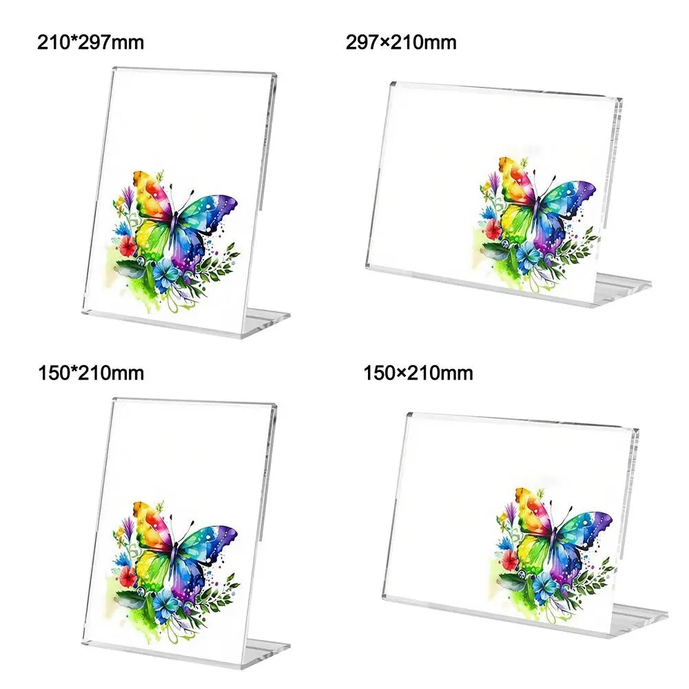 A4/A5 Clear Acrylic L-Type Table Sign Holder – Double Sided