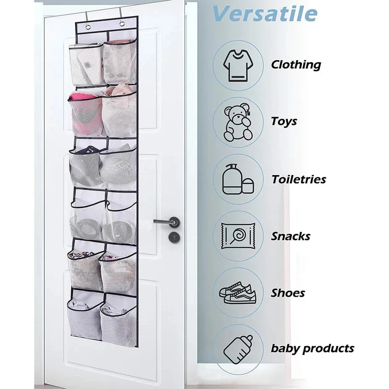 12-Pocket Door Hanging Shoe Organizer with Mesh Pockets Door Shoe Organizer Nixie