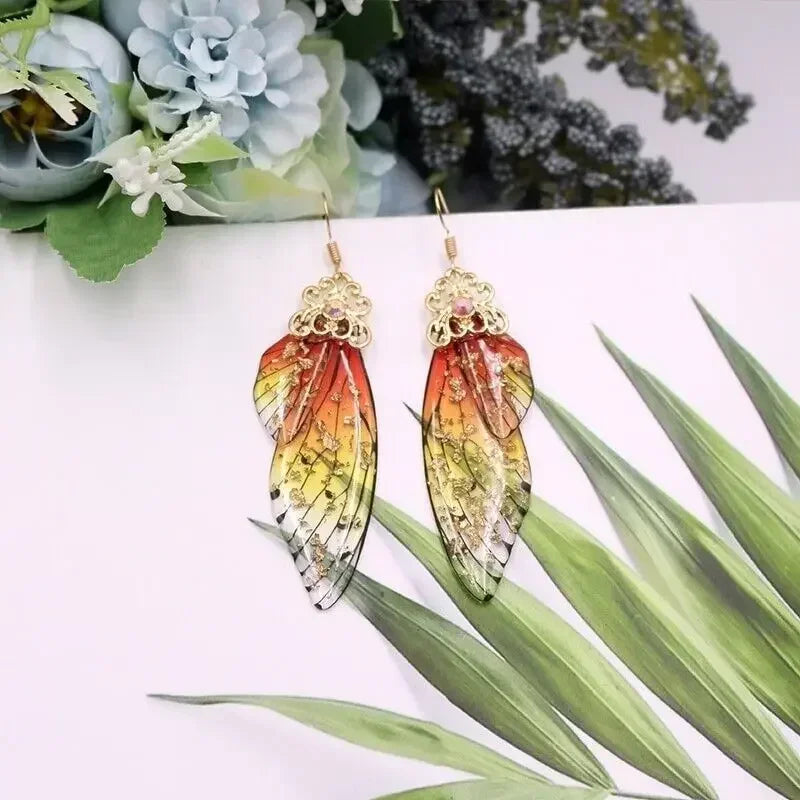 Butterfly Wing Rhinestone Drop Earrings – Zinc Alloy Drop Earrings Nixie