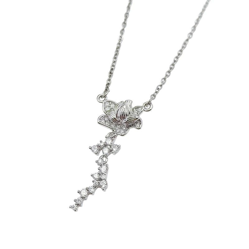 Gold Flower Pendant Necklace for Women | Stainless Steel Chain Pendant Necklace Nixie
