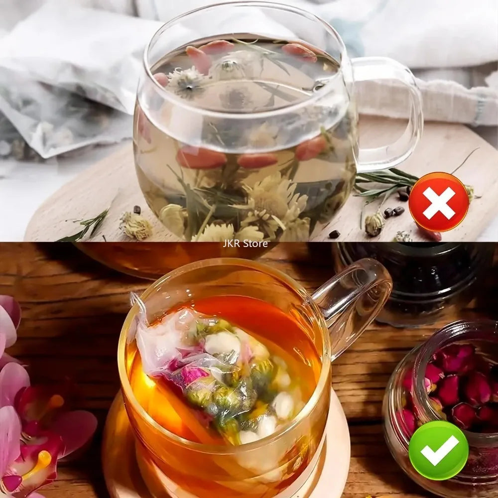 100Pcs Disposable Drawstring Tea Filter Bags – Loose Leaf Tea Tea Filter Bags Nixie