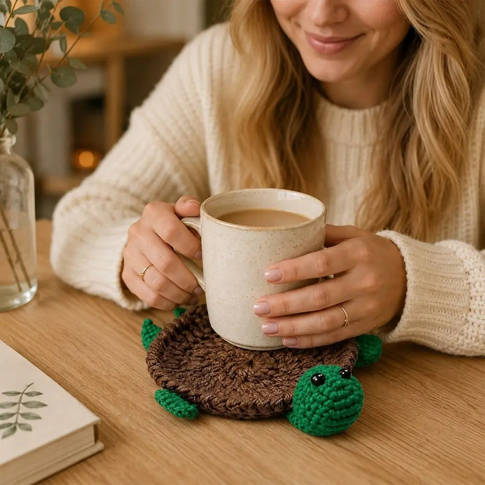Handmade Crochet Animal Coaster – Cute Knitted Cup Mat Crochet Coaster Nixie
