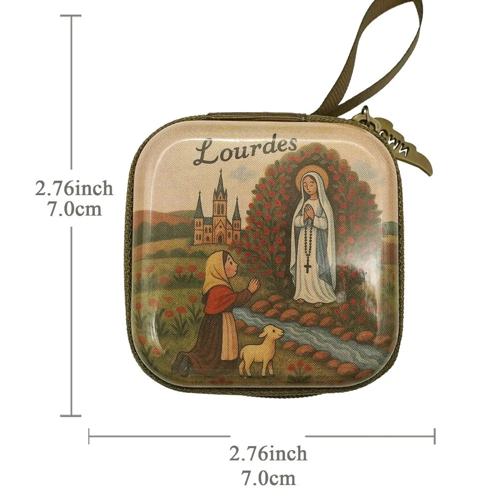 Virgin Mary Rosary Storage Bag – Zippered Christian Gift Box
