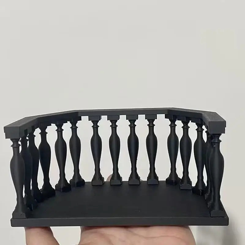 Miniature Dollhouse Balcony with Railing – European DIY Decor Dollhouse Accessory Nixie