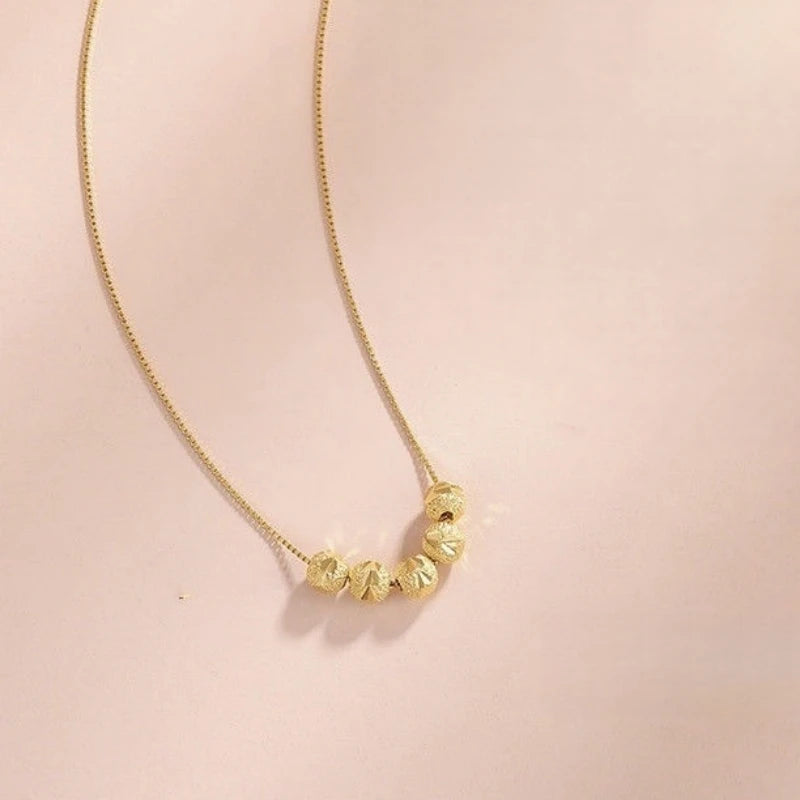 Five Fortunes Lucky Bead Clavicle Chain Necklace | Women Chain Necklace Nixie