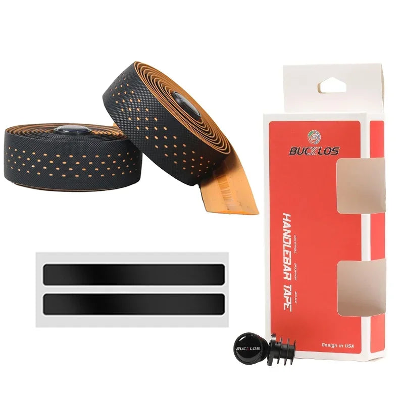 BUCKLOS Bike Handlebar Tape – Breathable PU+EVA Bar Wrap Bicycle Handlebar Tape Nixie ORANGE