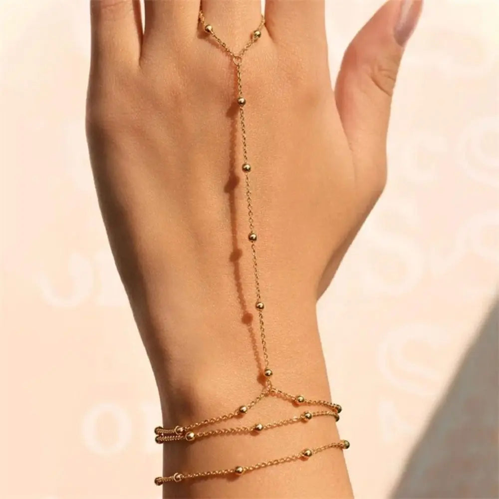 Rhinestone Butterfly Hand Chain Finger Ring Bracelet – Gold & Silver Hand Chain Bracelet Nixie