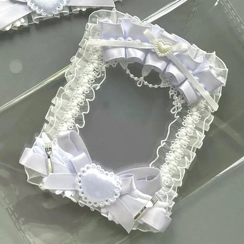 Lace Bow Heart Photocard Holder – Satin Ribbon Ita Bag Pendant Photocard Holder Pendant Nixie