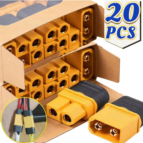 10 Pair XT60H Upgrade Bullet Connectors Male Female Plugs w/ Sheath RC Battery Connectors Nixie