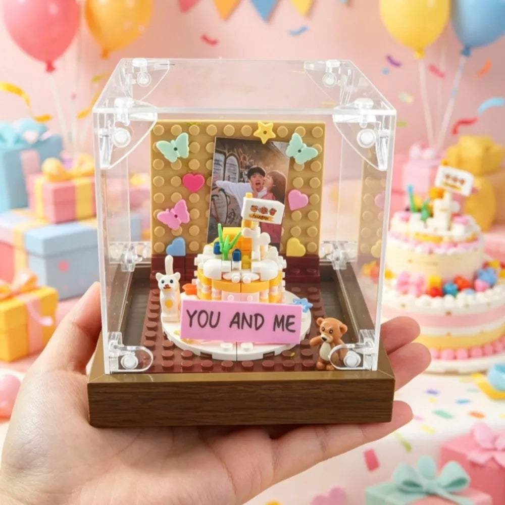 DIY Cake Building Block Photo Frame Desktop Decoration Gift