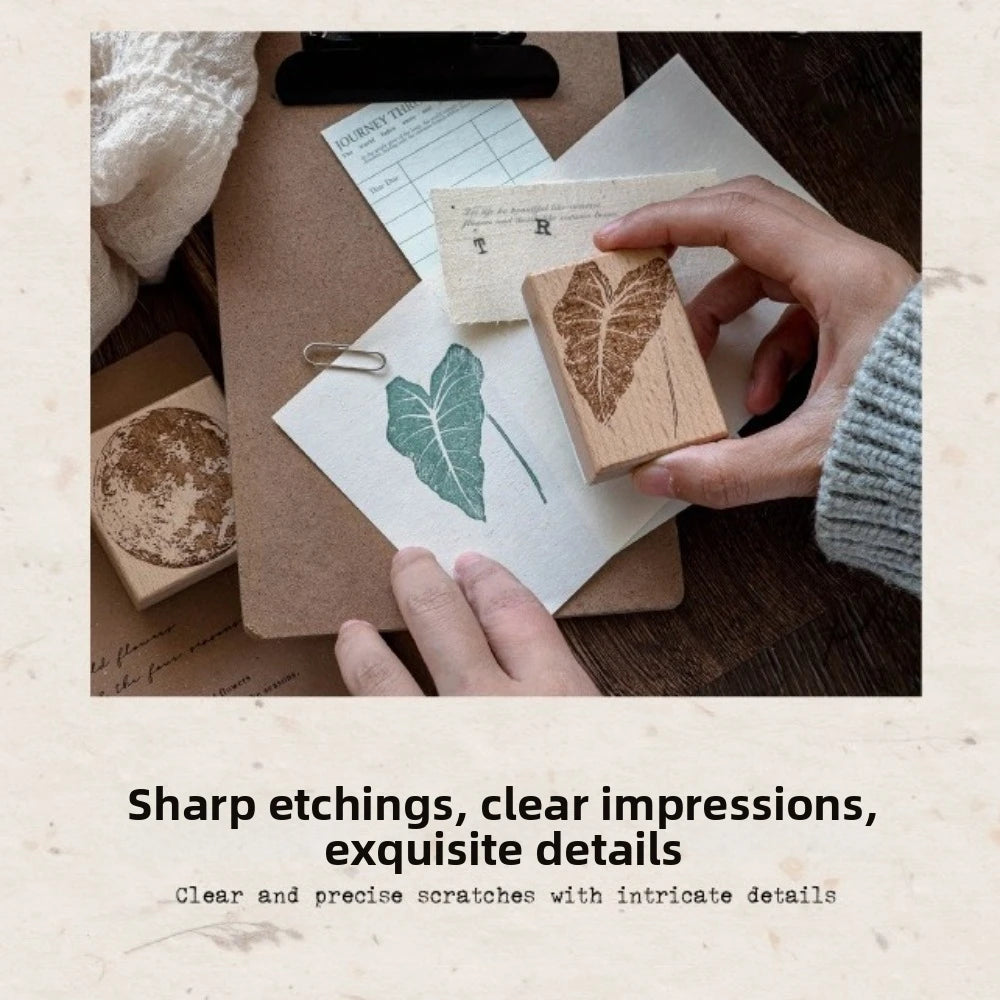 Wooden Rubber Craft Stamps – Flower Butterfly Leaves Designs Rubber Craft Stamps Nixie