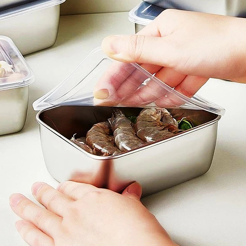 600ml Stainless Steel Food Storage Box with Lid | Fridge & Picnic Food Storage Container Nixie
